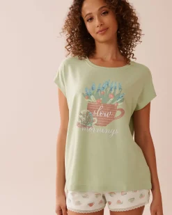New Snail Print Super Soft T-shirt The Peachy Dream Collection|Tops