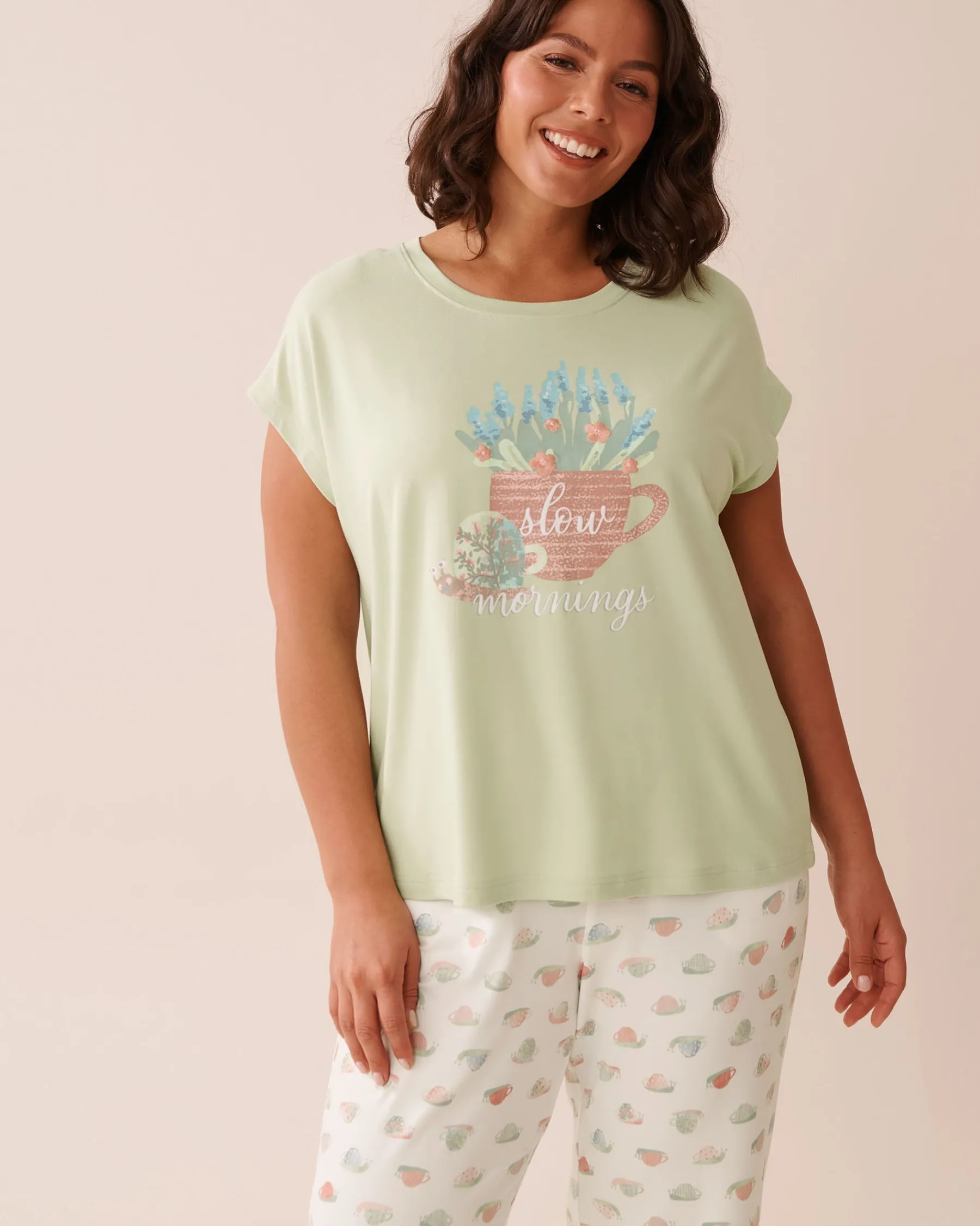 New Snail Print Super Soft T-shirt The Peachy Dream Collection|Tops