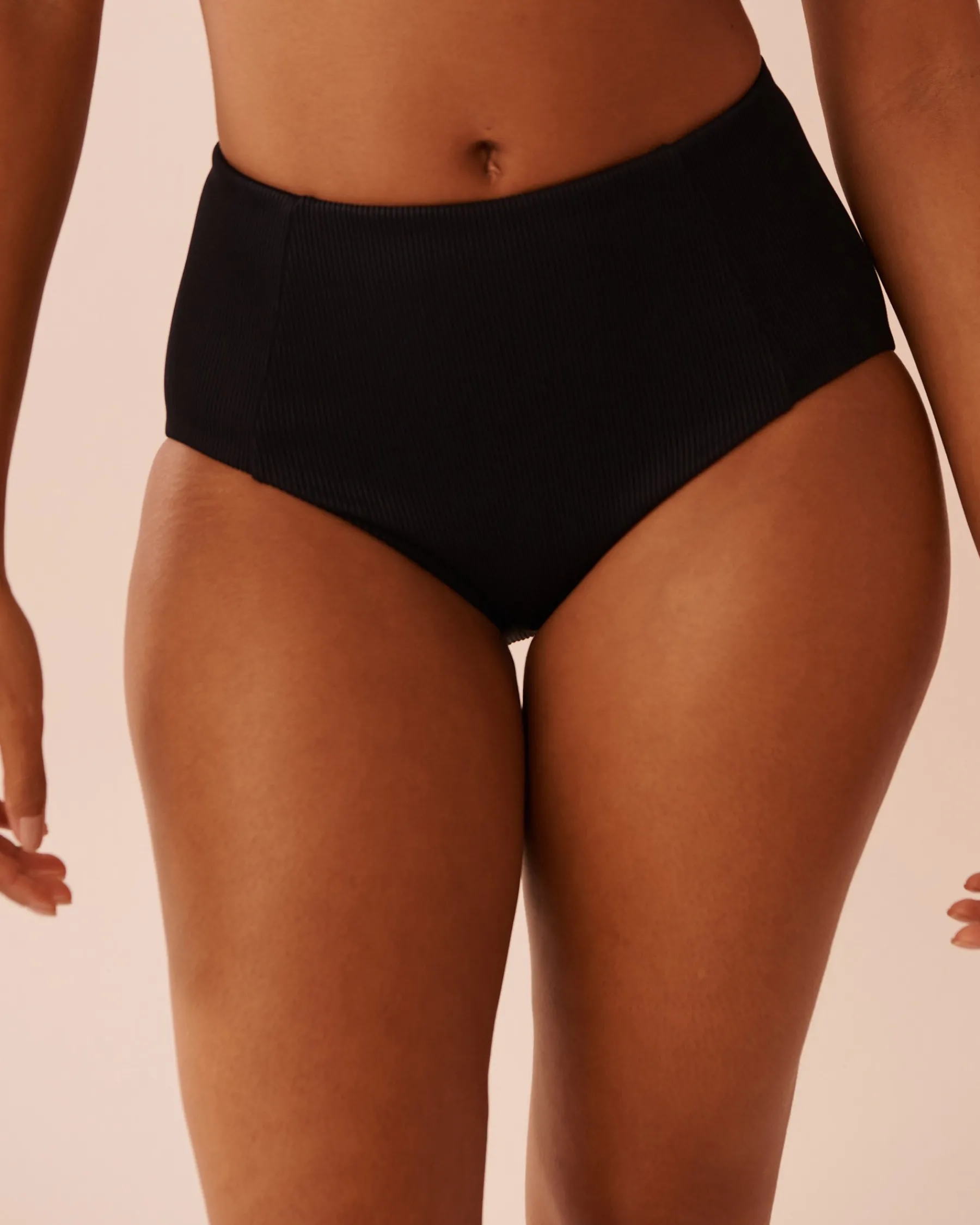 Outlet SOLID Ribbed High Waist Bikini Bottom Always So Chic|Texture Play