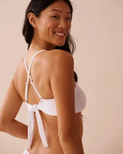 Clearance SOLID Ribbed U-Wire Bandeau Bikini Top Always So Chic|Texture Play
