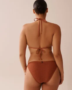Clearance Crochet Triangle Bikini Top Texture Play|On Neutral Ground