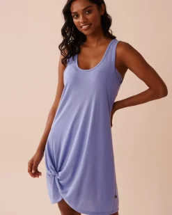 Clearance Twisted Slub Dress A Splashing Escape|Beachwear