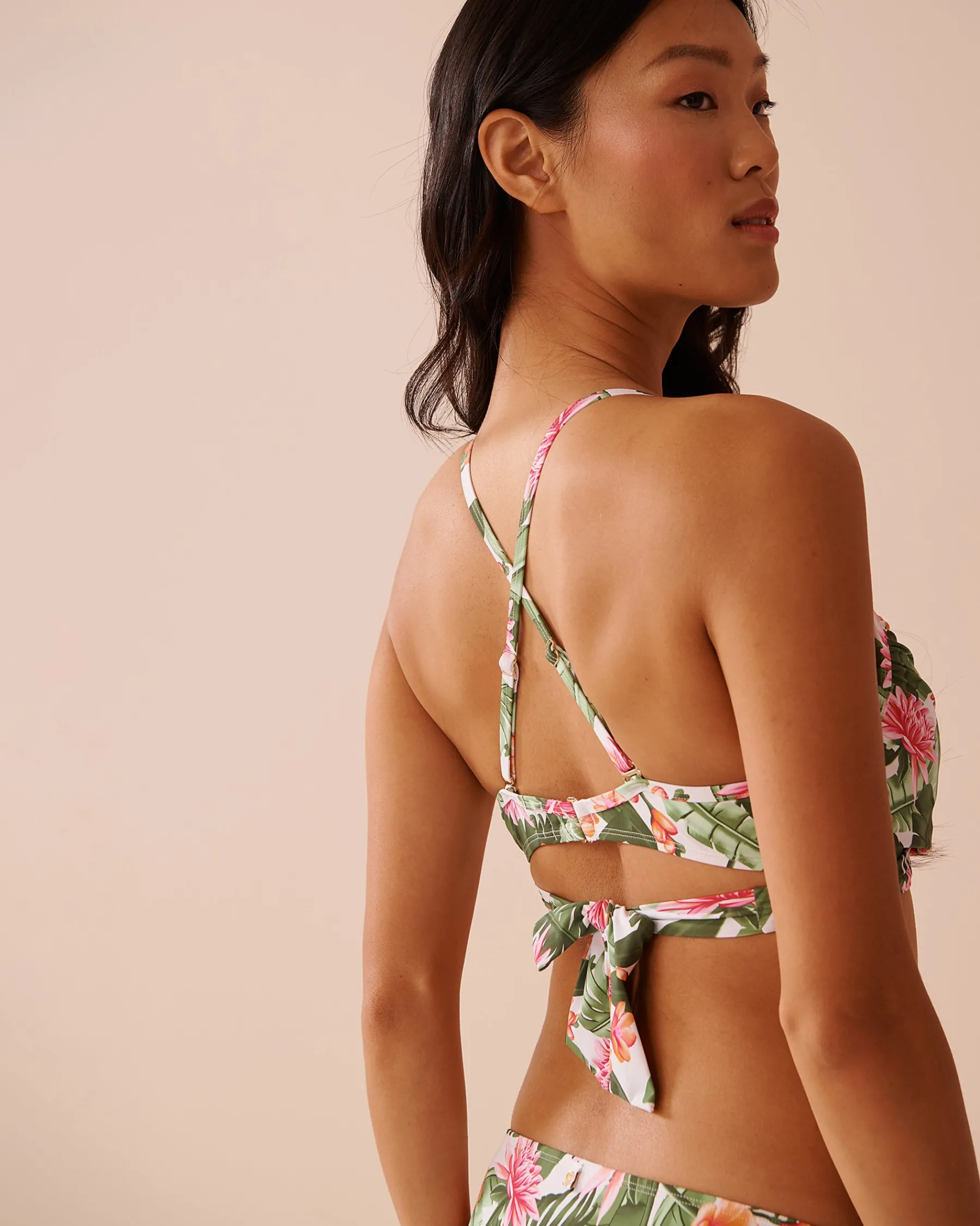 Hot WATER LILY Crossed Push-up Bikini Top Tops