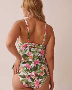 Discount WATER LILY D Cup Cross-over Tankini Top Supportive Swimwear|Tankinis