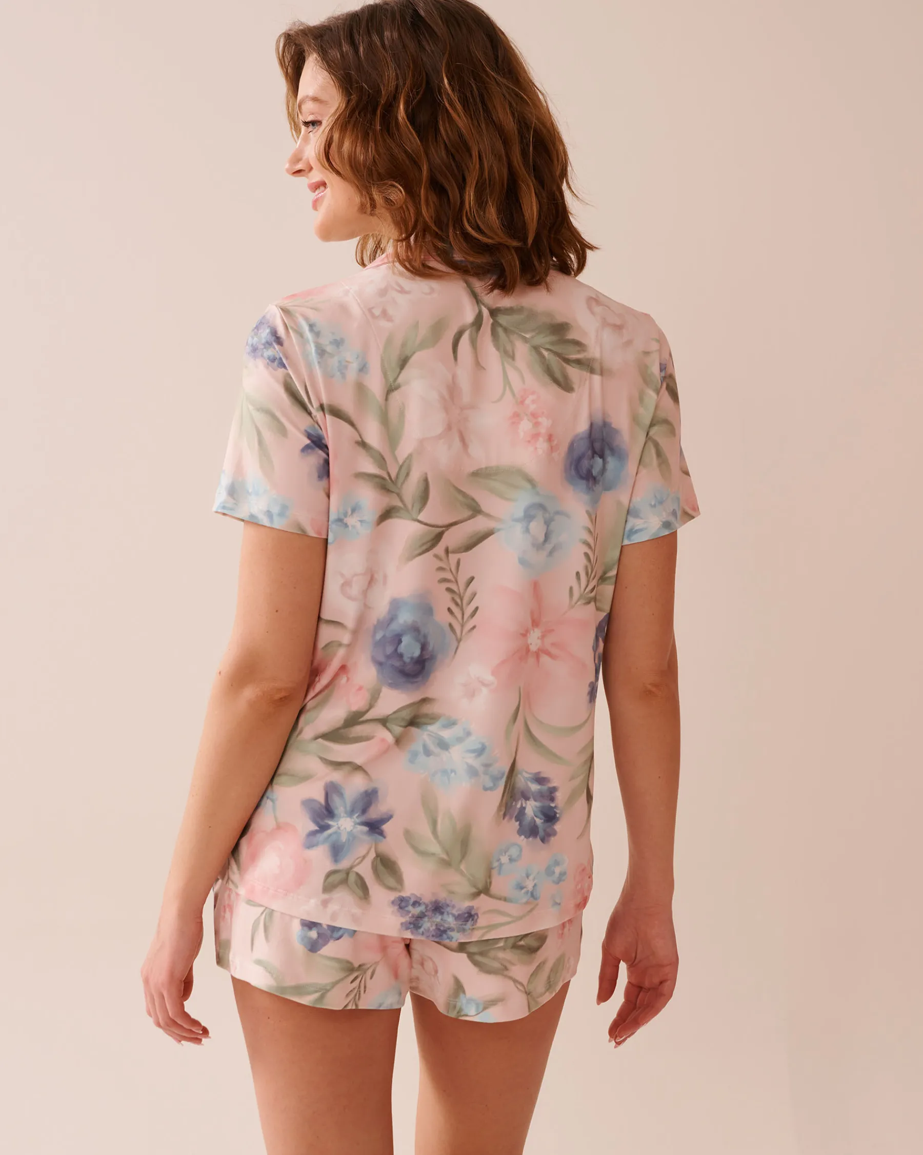 New Watercolor Flower Print Super Soft Button-down Shirt The Peachy Dream Collection|Tops