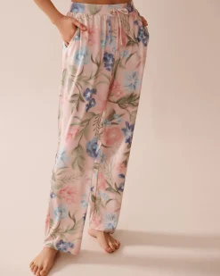 Clearance Watercolor Flower Print Super Soft Pajama Pants The Peachy Dream Collection|Bottoms
