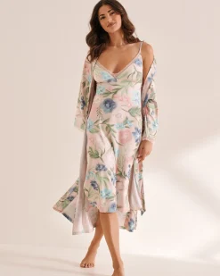 Hot Watercolor Flower Print Super Soft Nightie The Peachy Dream Collection|Nightshirts