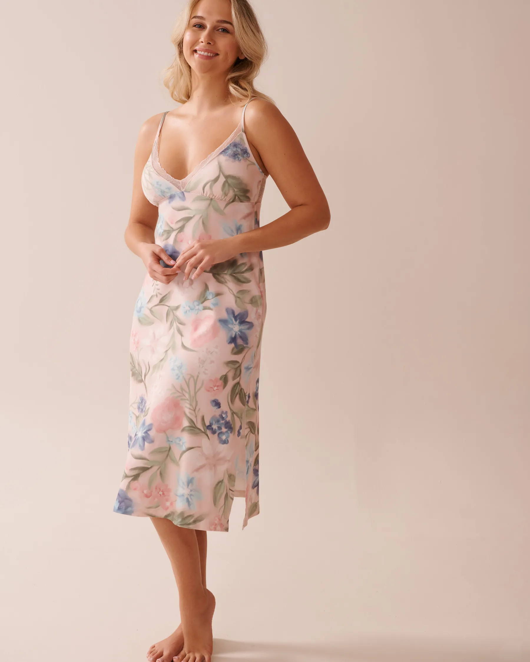 Hot Watercolor Flower Print Super Soft Nightie The Peachy Dream Collection|Nightshirts