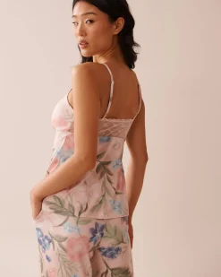 Online Watercolor Flower Print Super Soft Cami The Peachy Dream Collection|Tops