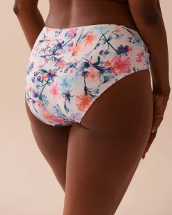 Hot WATERCOLOR Mid-rise Bikini Bottom Bottoms