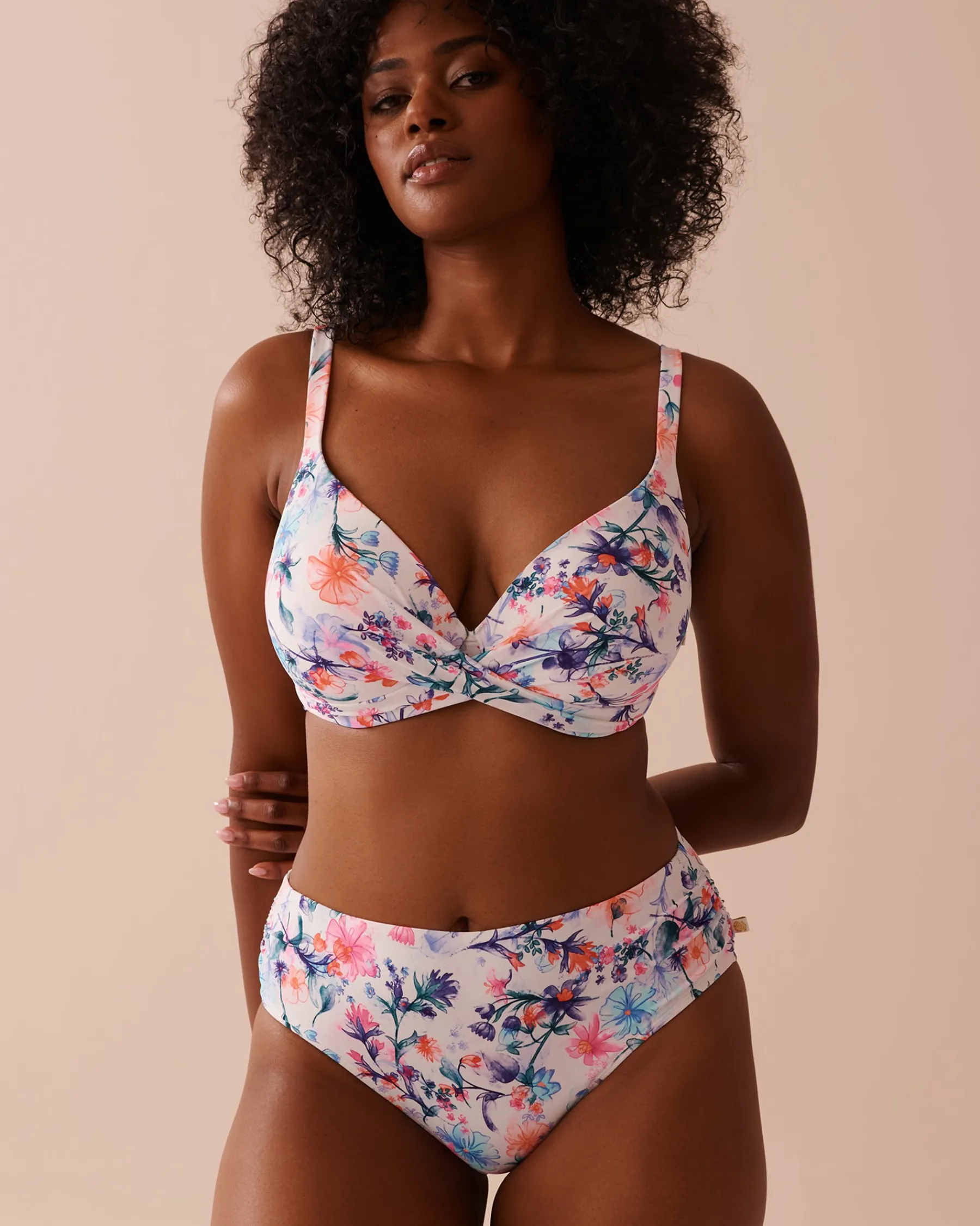 Hot WATERCOLOR Mid-rise Bikini Bottom Bottoms