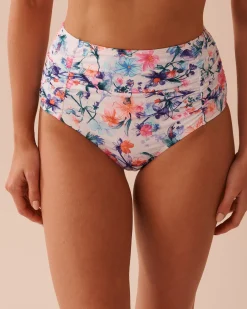 Outlet WATERCOLOR Shirred High Waist Bikini Bottom Bottoms