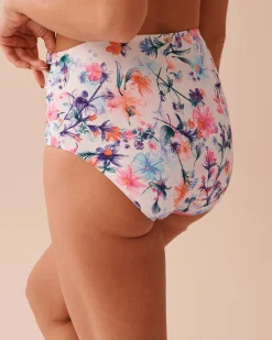 Outlet WATERCOLOR Shirred High Waist Bikini Bottom Bottoms